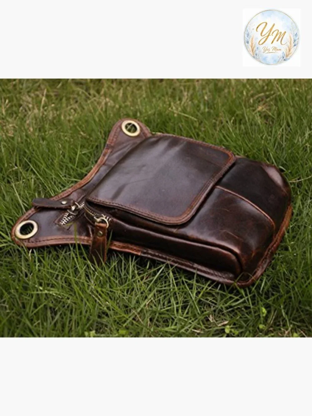 Genuine Leather Motorcycle Waist Pack Messenger Crossbody Bag